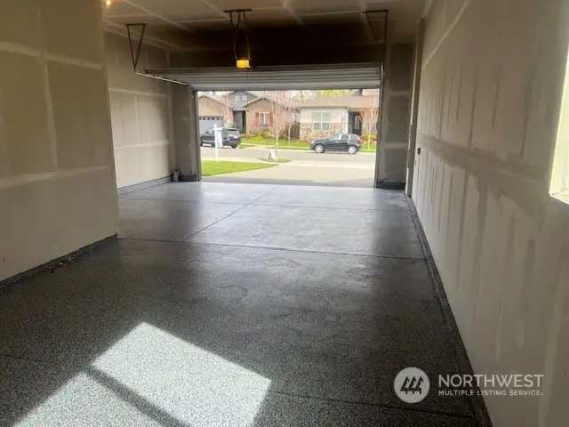Huge garage with epoxy floor!