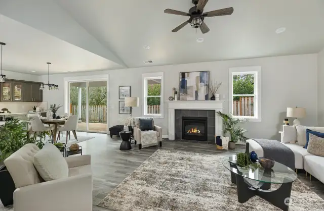 Living room with gas fireplace