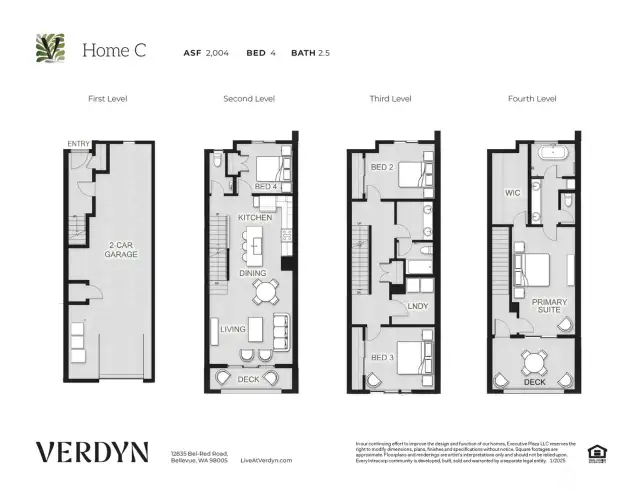 C Plan 4BR/2.5BA Floorplans are an artist’s interpretation and should not be relied upon.