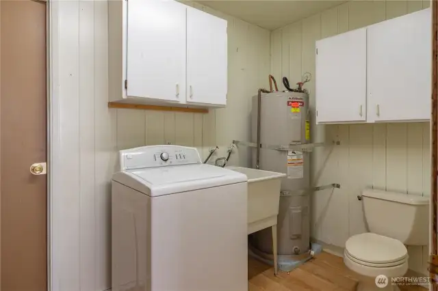 Laundry room/half bath is off of the garage.