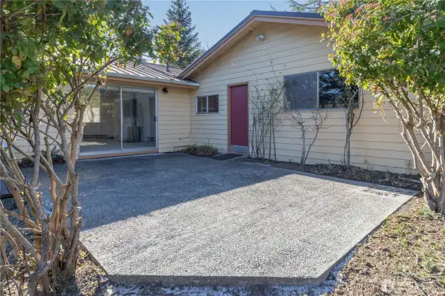 The door to the right leads to the garage.