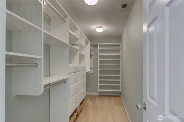 Massive closet with organizer system