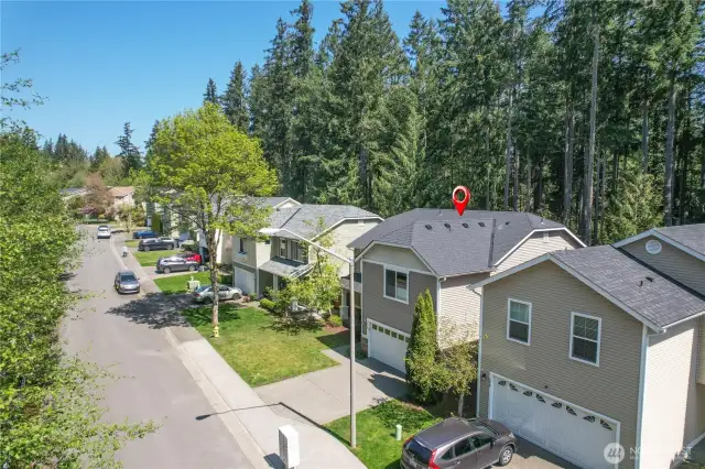 This dead-end cul-de-sac street it perfect to ride bikes or walk on the trails