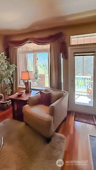 Back door to deck & view of 18th fairway & Nason Ridge