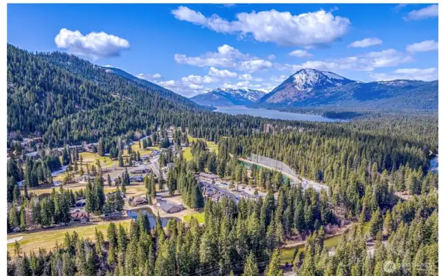 This is your front yard! Kahler Mountain Club, Lake Wenatchee and Dirty Face Mountain in the background