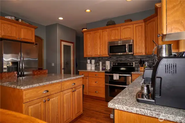 Kitchen showing range