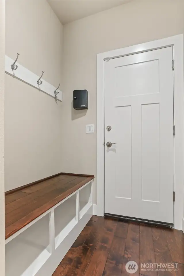 This is the entry from the garage.  Great place to put shoes and coats.