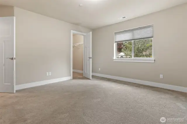 This is the second bedroom on the second level.  It has a walk-in closet and top/down/bottom/up shades.