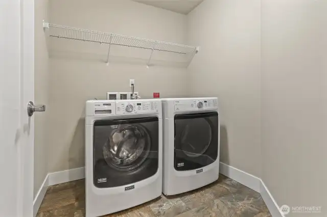 The upper level washer/dryer is maximum convenience, located on the same floor as all four bedrooms.