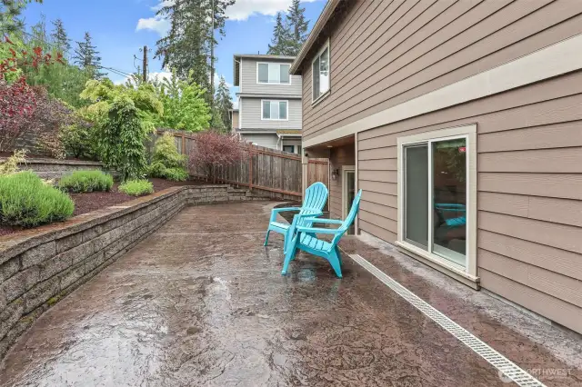 Great backyard patio.  Low maintenance backyard.  Great for summer hangouts.