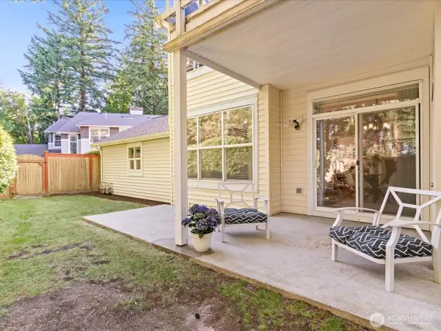 Partially covered patio is perfect for sunny days when you want a little shade, or during the colder months when you want to be outside but out of the elements.