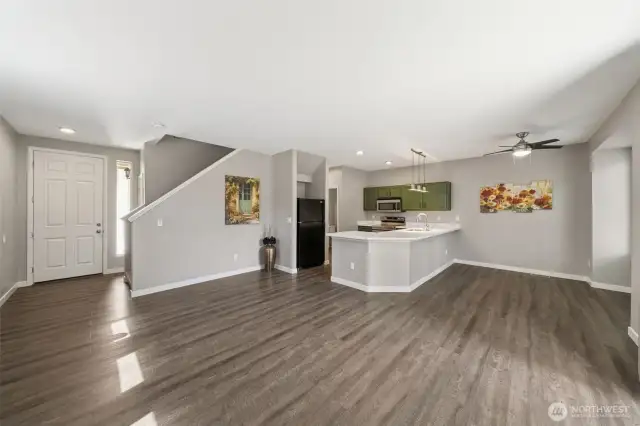 An updated Kitchen with plenty of room for a Dining Table as well.