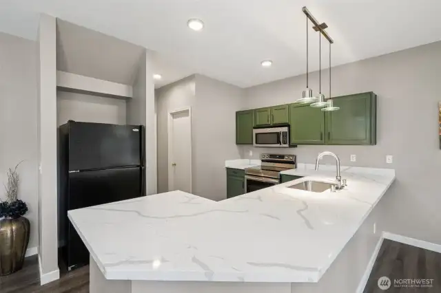 Brand new Countertops and sink waiting to be enjoyed.