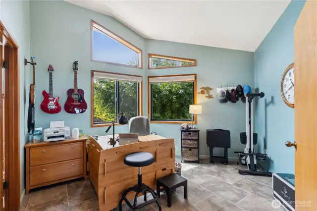 Work from home? This is a perfect office space or music room.