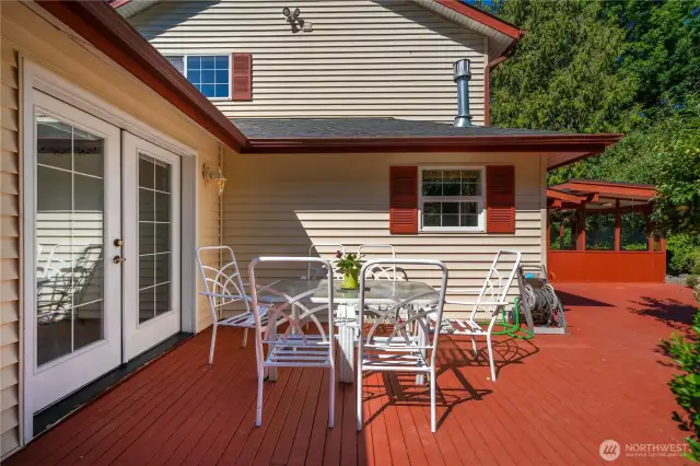 Large deck space off of the living room/kitchen