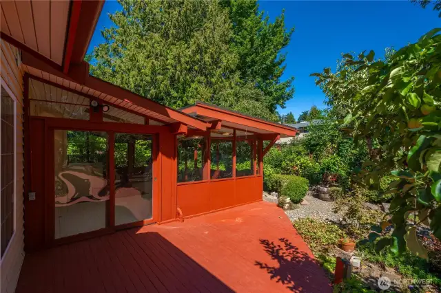 Enclosed porch with skylights