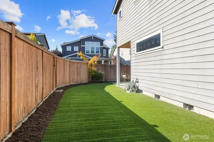 Side yard with turf!