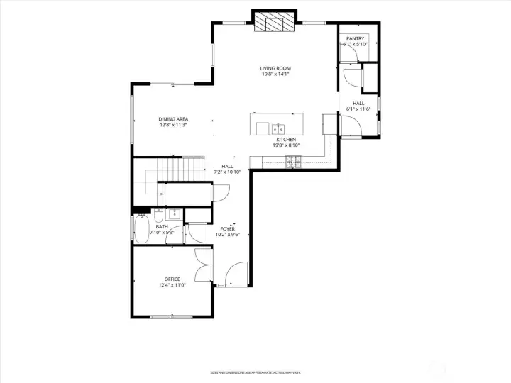 Downstairs floor plan.
