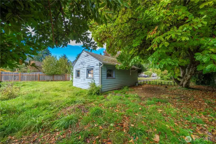 From the back of the garage