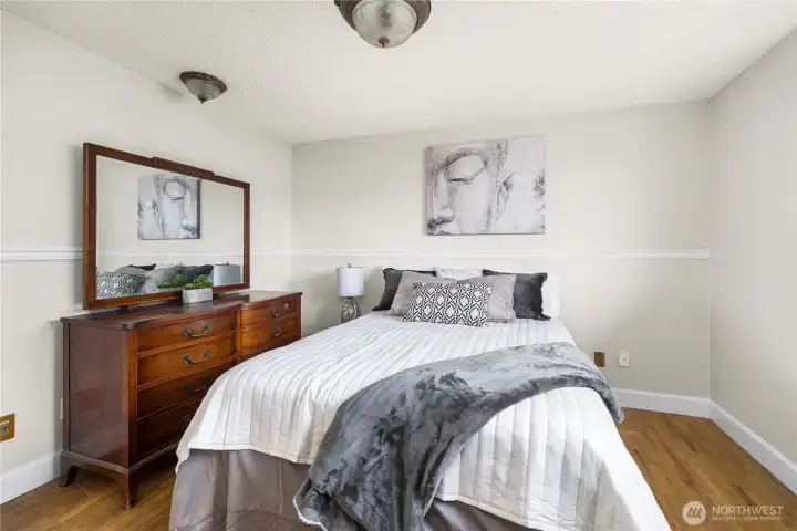 Main Bedroom with hardwood floors.