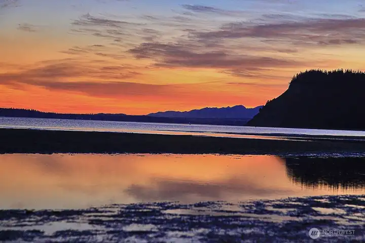 sunset at private beach access