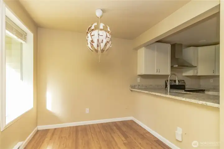 Dining room with slider out to your patio and greenspace