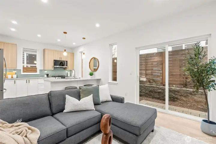 slider to the backyard patio