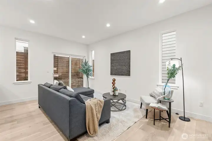 warm tones complement the natural light