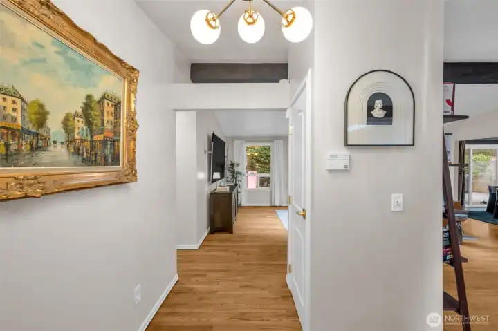 Bespoke lighting & lux hardware complete the mid-century, details obsessed feel.