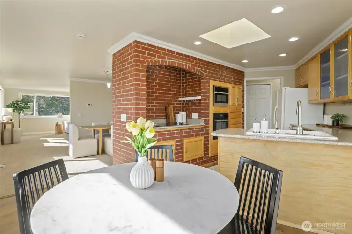 Kitchen with cozy nook to enjoy the view