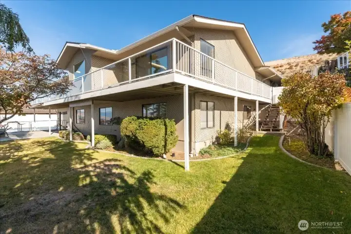 Side yard and back yard