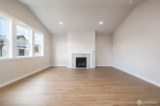 There's a cozy gas fireplace in the great room.