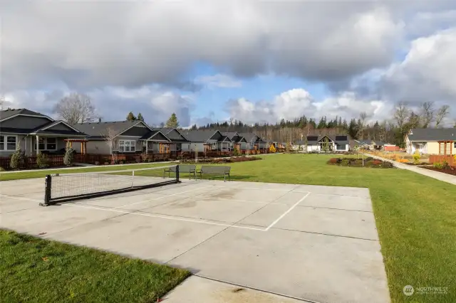 This house is close to the pickleball court.
