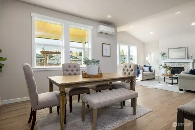 Staged pic of other home. Large dining room area.