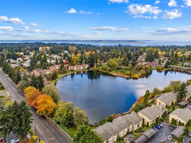 Shopping, dining & entertainment is just minutes away from this lake view oasis.