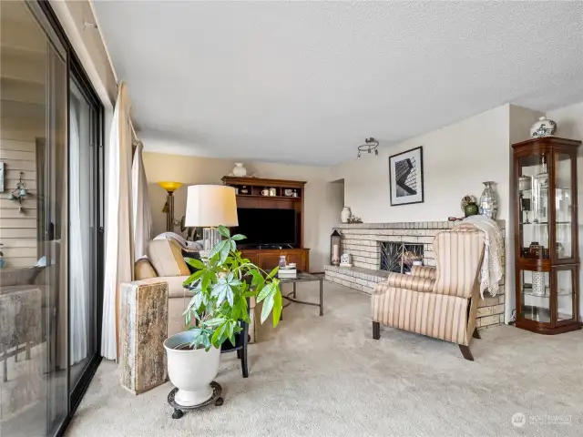 A view of the living room from the dining room.