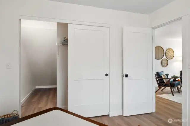 1st bedroom off main entry with walk in closet