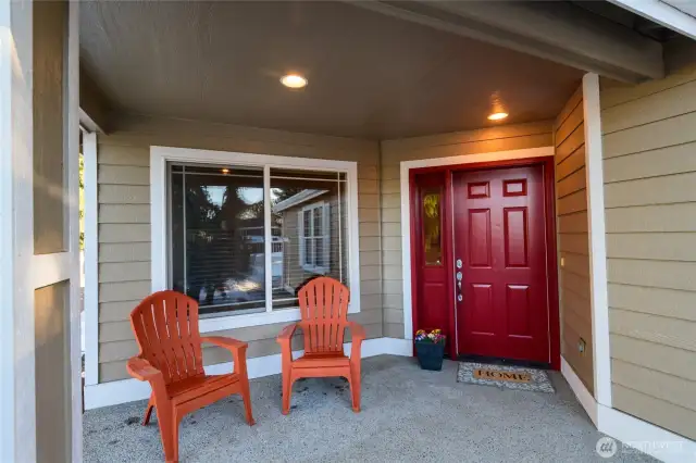 The large covered entry provides a welcoming first impression while offering protection from the elements. With plenty of space for seating or décor, it enhances both the curb appeal and functionality of the home.