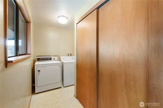 Main Floor Utility room with storage.