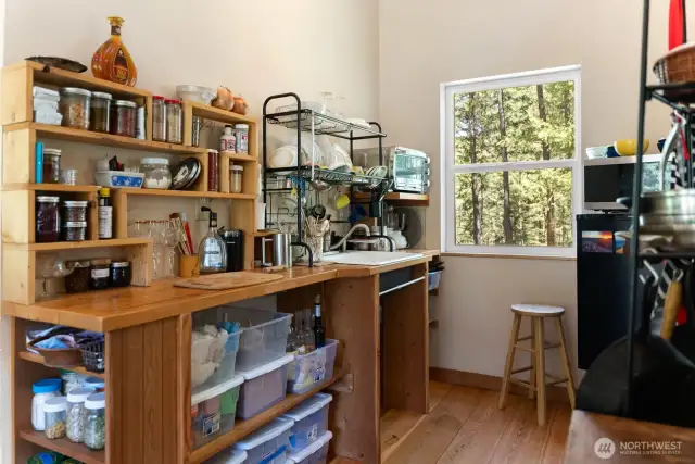 Wherever you are in the cabin there is a view that pulls you out into the woods...