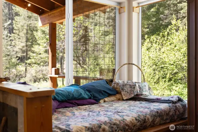 A great spot for a book or a nap - as close as you can get to sleeping outside without sleeping outside!
