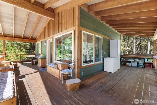 The porch provides wonderful outdoor-living space truly year around, but if enclosed it would nearly double the interior square footage.