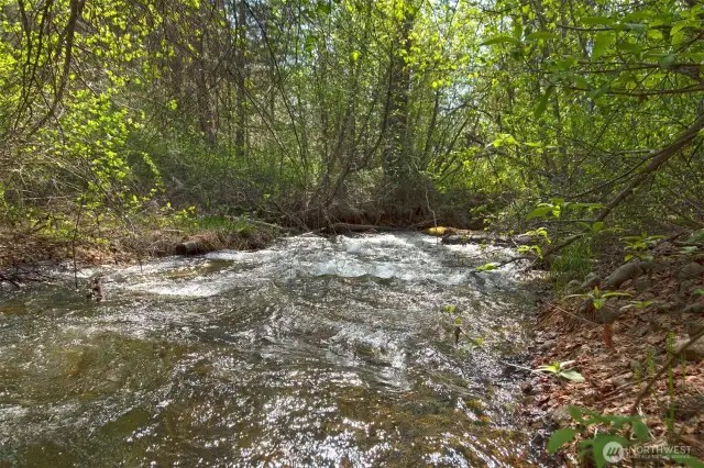 Libby Creek flows fastest when snow is still melting from the peaks of the Sawtooth Mountains, but it is a large creek even at the end of summer.