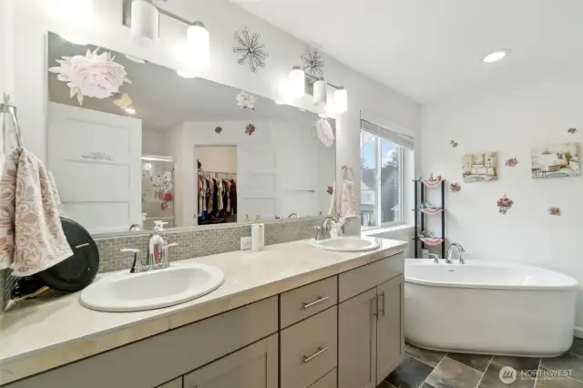Primary bathroom with soaking tub