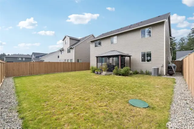 Back yard with patio and gazebo