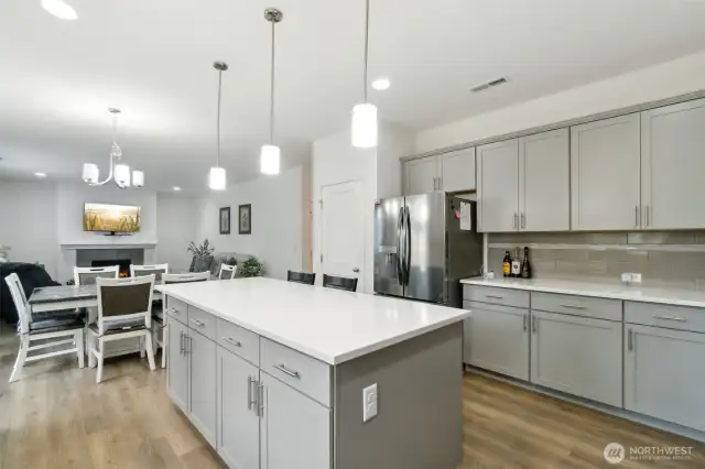 Kitchen with large island and open concept
