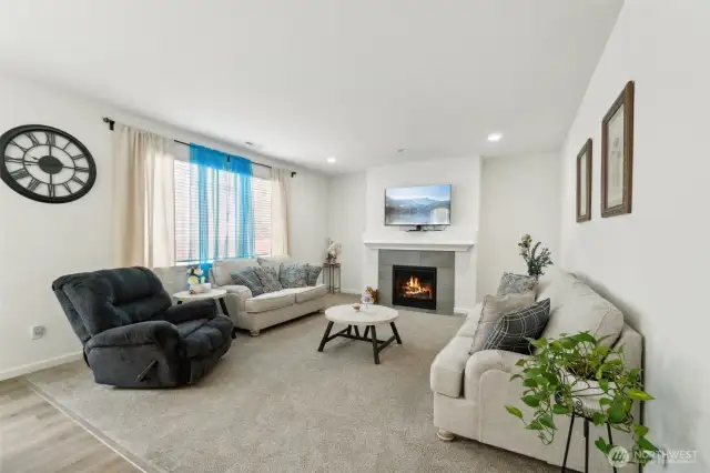 Living room with gas fireplace