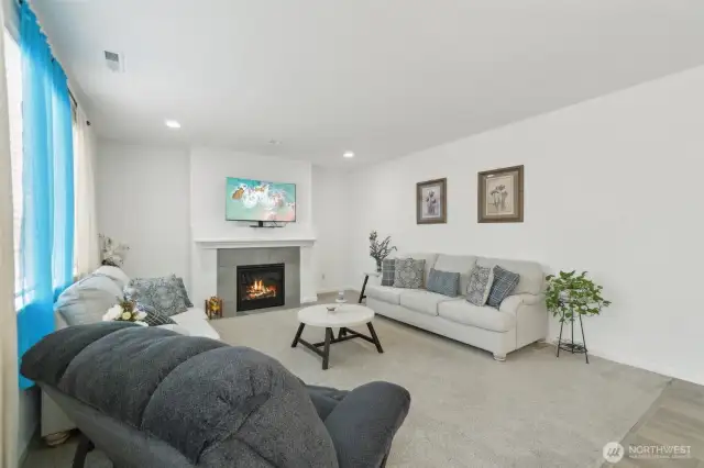 Living room with gas fireplace