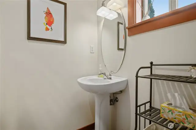 This is one of 3 ensuite baths!  This one is off the bedroom on the entry level.  There's also a bathtub with a shower in this one.
