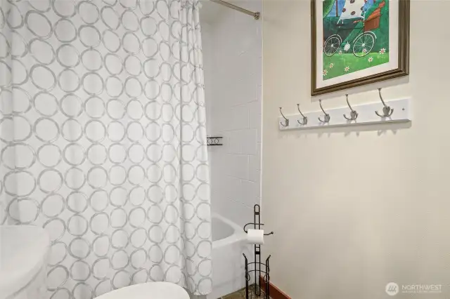 This is the other side of the entry level en suite with bathtub and shower.